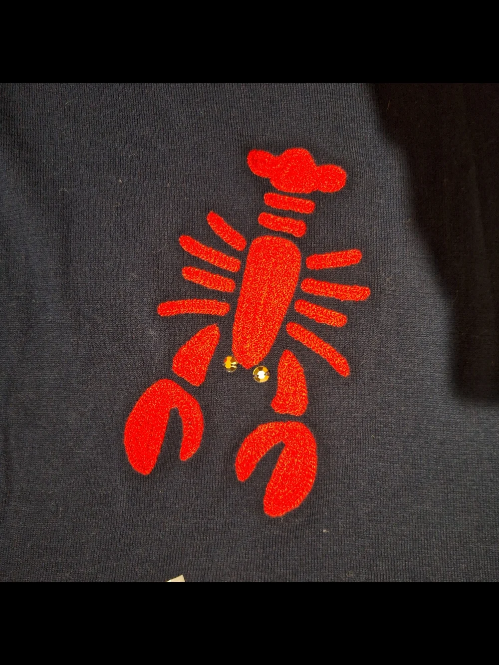 NWT J.Crew Navy Lobster Knit Teddie Sweater Size S